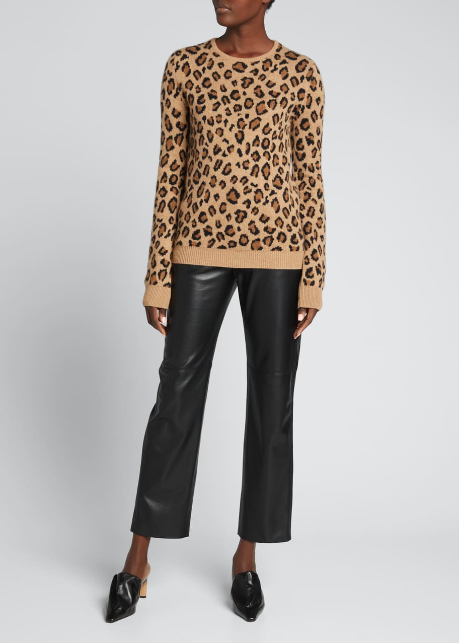 KHAITE Lenora Jacquard Sweater in Animal Print,Neutral