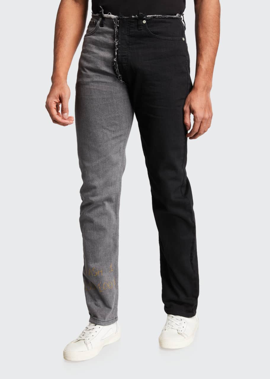 最新最全の Maison Margiela Jeans Straight-Leg Split-Denim Men's パンツ