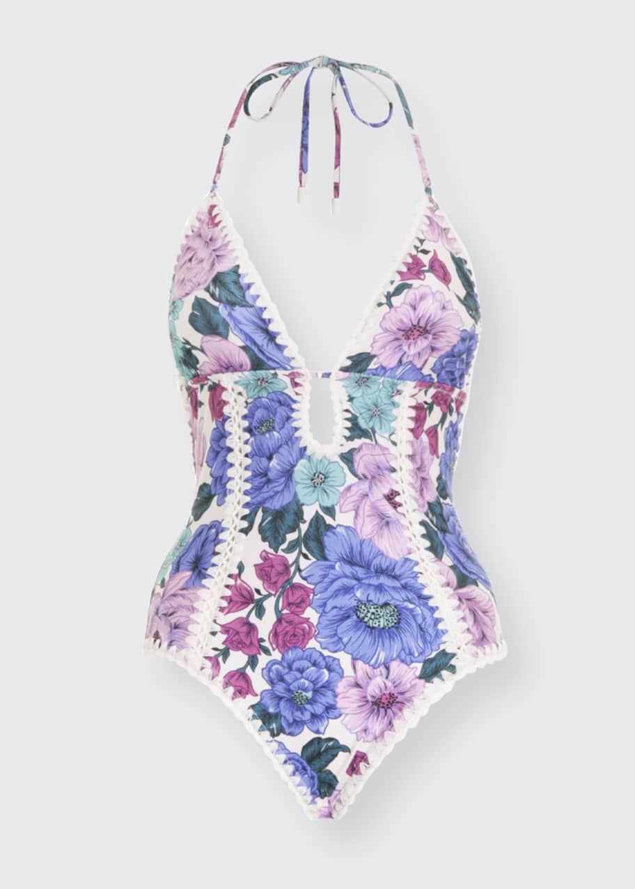 Zimmermann Poppy CrochetEdge OnePiece Swimsuit Bergdorf Goodman