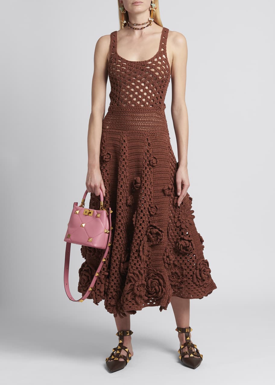 Valentino Garavani Floral Crochet Midi A Line Dress Bergdorf Goodman