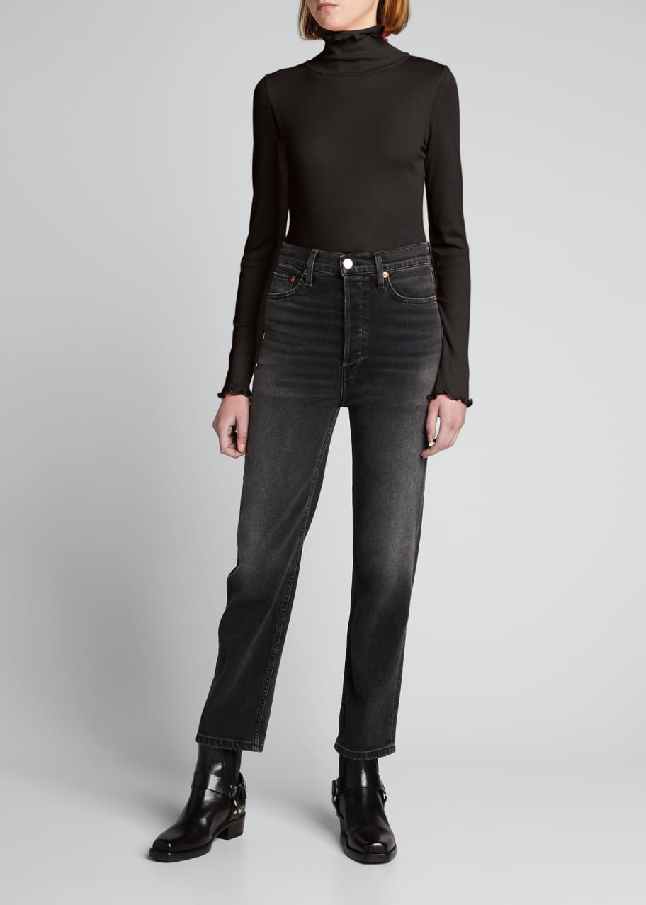 AMO Denim Merrow LettuceEdge Turtleneck Top Bergdorf Goodman