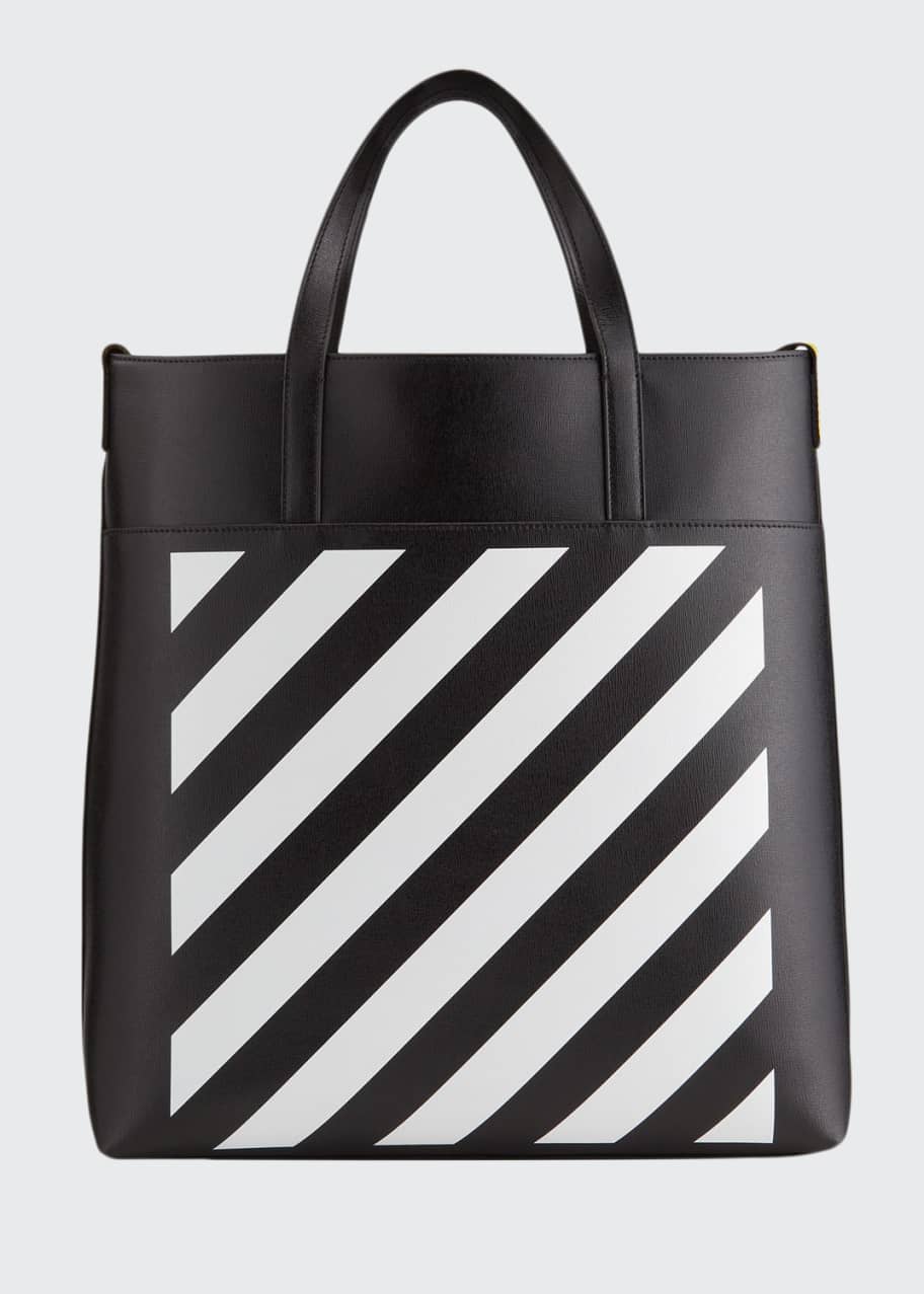 Off-White Men's Striped Leather Tote Bag - Bergdorf Goodman