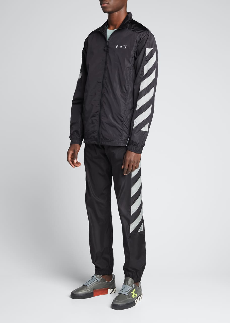 Men s Diagonal Stripe Nylon Track Jacket