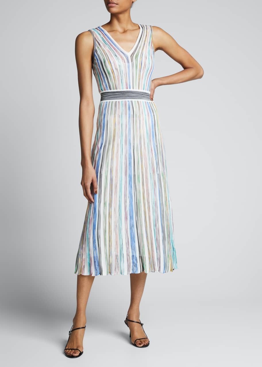 Missoni Striped V Neck Midi Dress Bergdorf Goodman