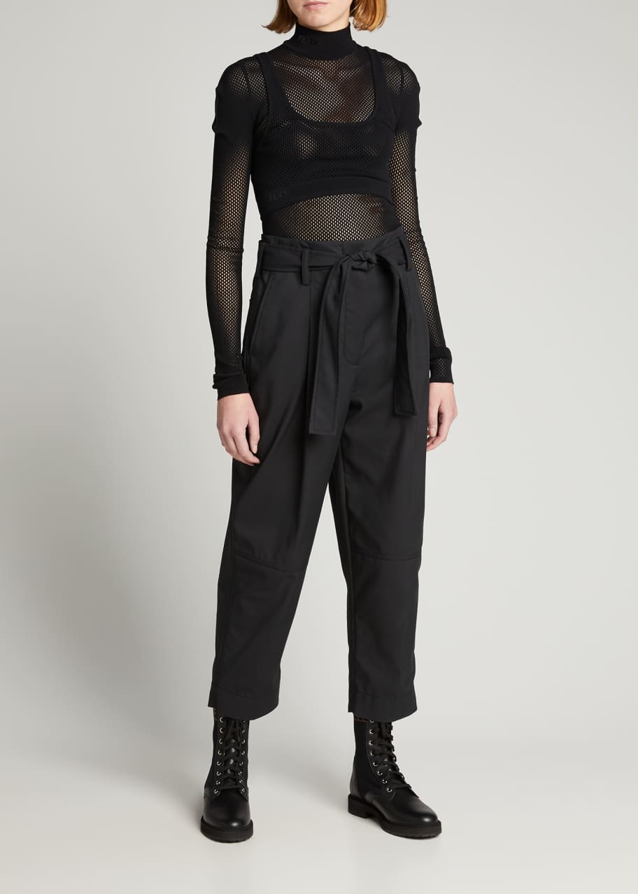 Fendi Mesh Long-Sleeve Bodysuit w/ Removable Bra - Bergdorf Goodman
