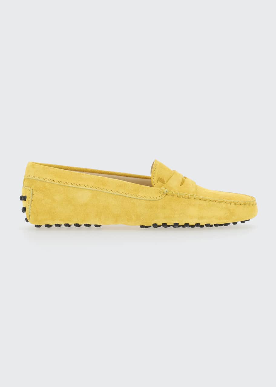 Tod's Gommini Suede Driver Penny Loafers - Bergdorf Goodman