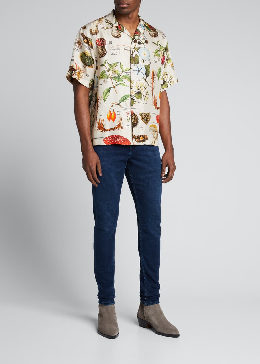 Silk camp shirt top