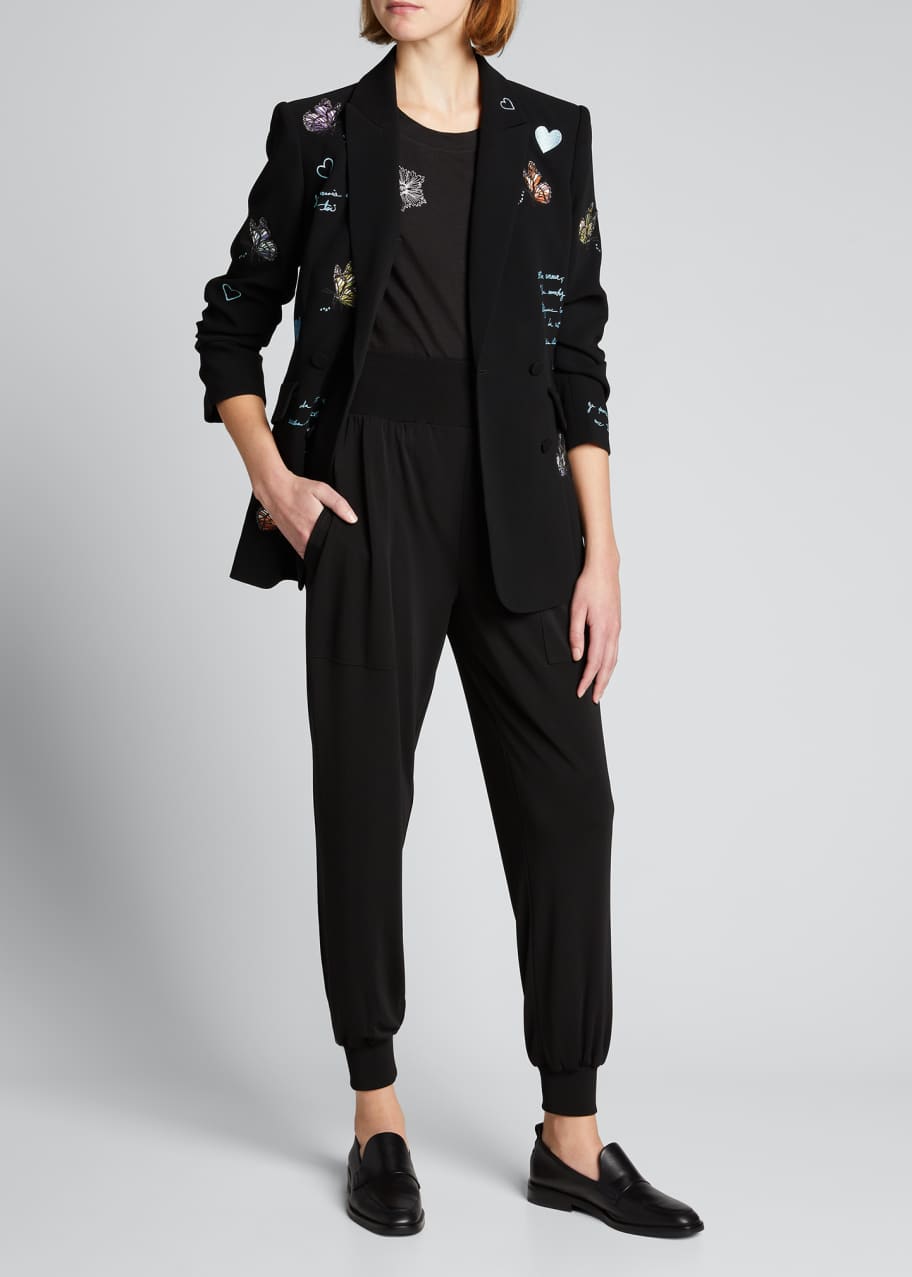 Cinq A Sept Lila Butterfly Love Embroidered Crepe Blazer Bergdorf Goodman