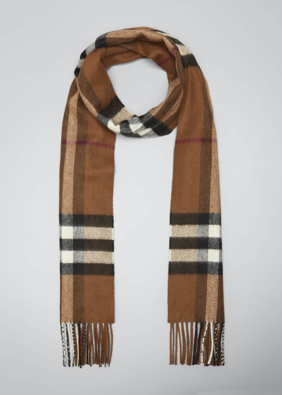 Burberry Men's Giant Check Cashmere Scarf Bergdorf Goodman
