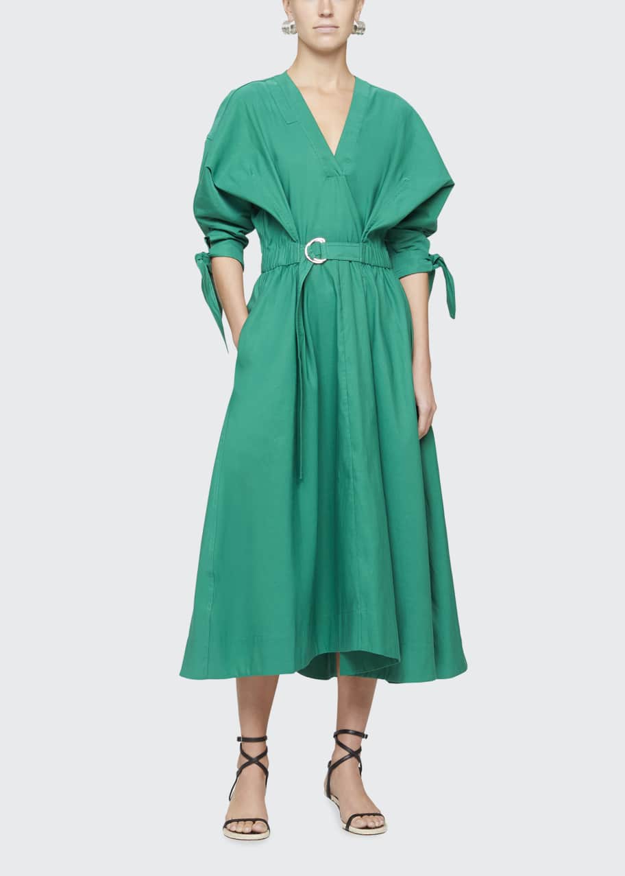 3.1 Phillip Lim Belted 3/4-Sleeve Jersey Long Dress - Bergdorf Goodman