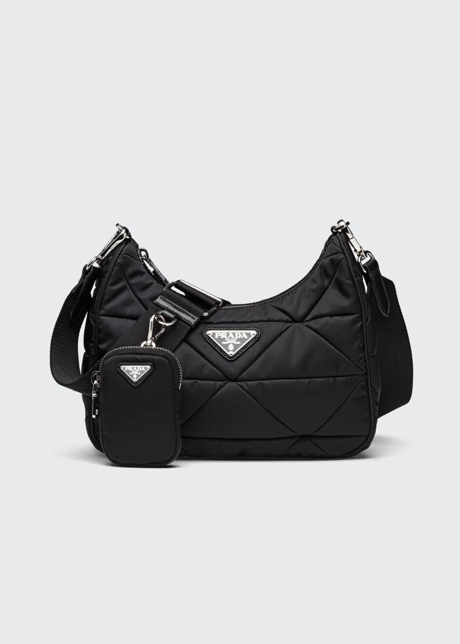 Prada padded nylon shoulder bag shop