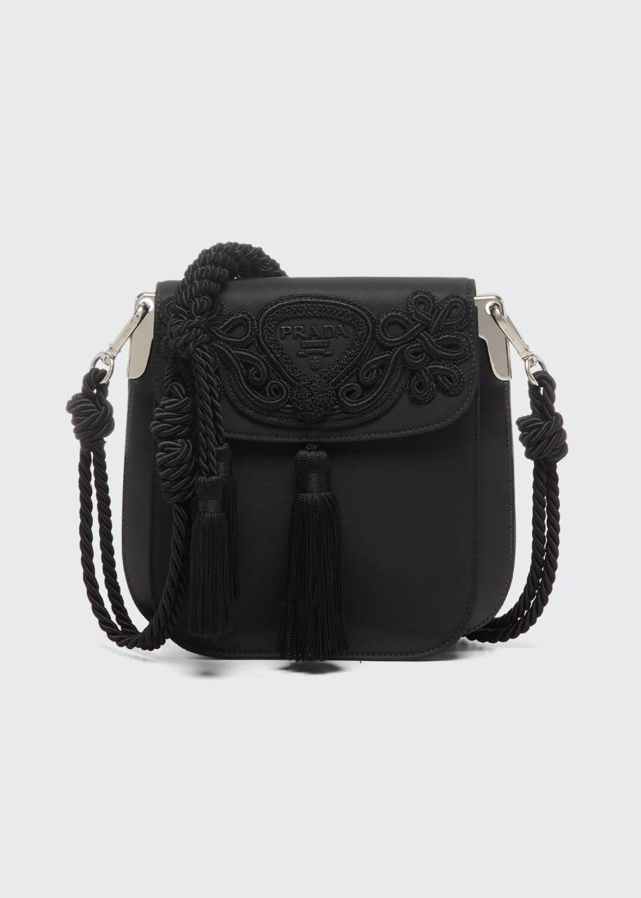 Prada Nylon Rope Embroidery Shoulder Bag - Bergdorf Goodman