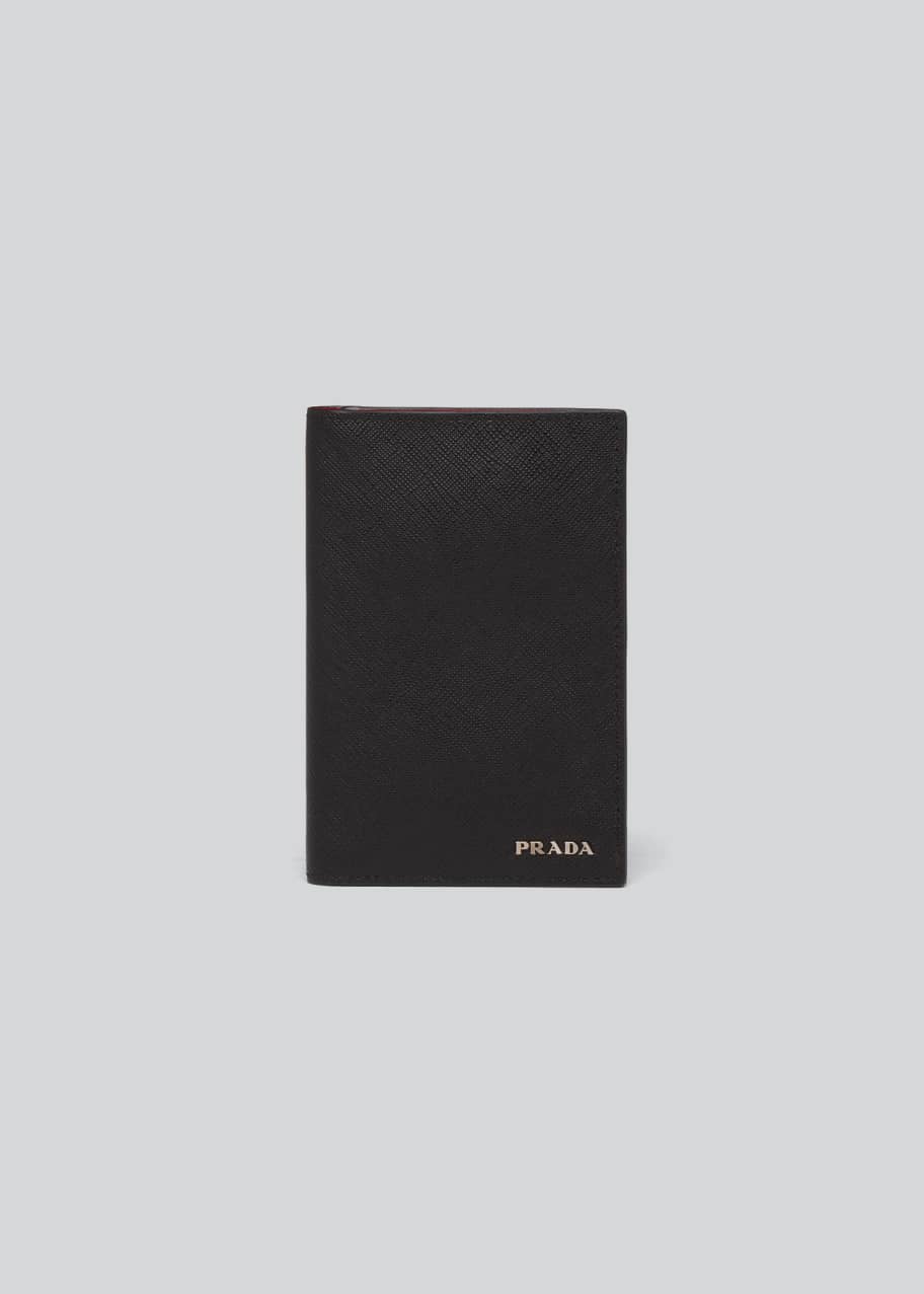 Prada Men's Saffiano Leather Passport Holder