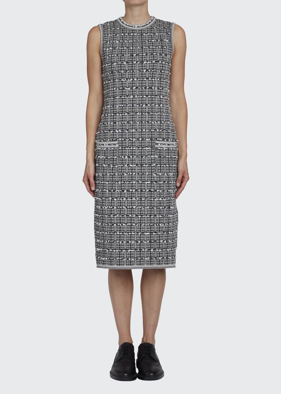 Thom Browne Windowpane Jacquard Sheath Midi Dress - Bergdorf Goodman