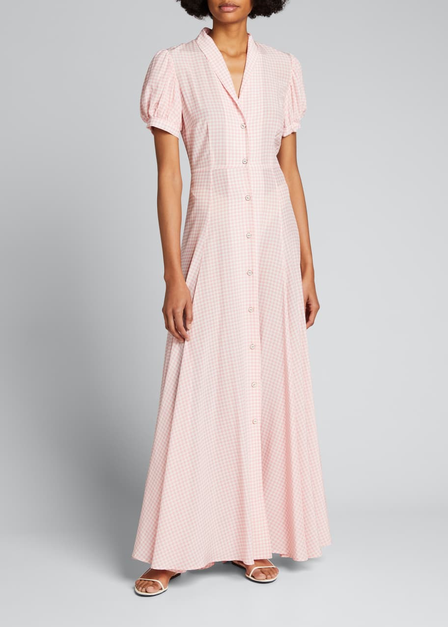 Bel Check Button Front Maxi Dress