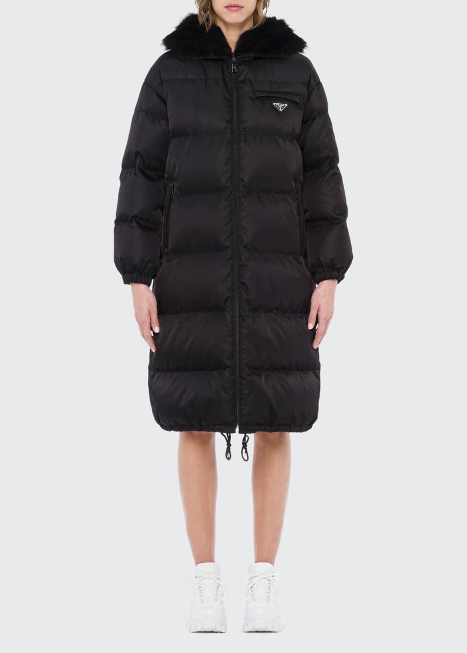 Prada fur top hood coat
