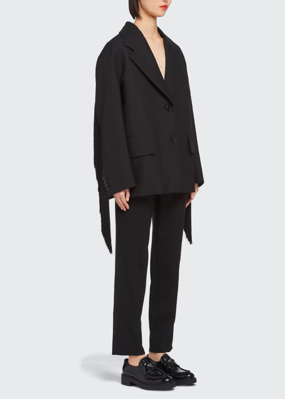 Prada Oversized Wool-Blend Fringe Jacket - Bergdorf Goodman