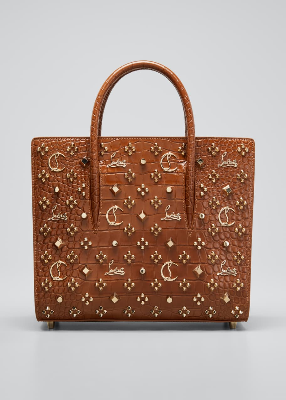 Christian Louboutin Paloma S Medium Crocodile-Embossed Studded