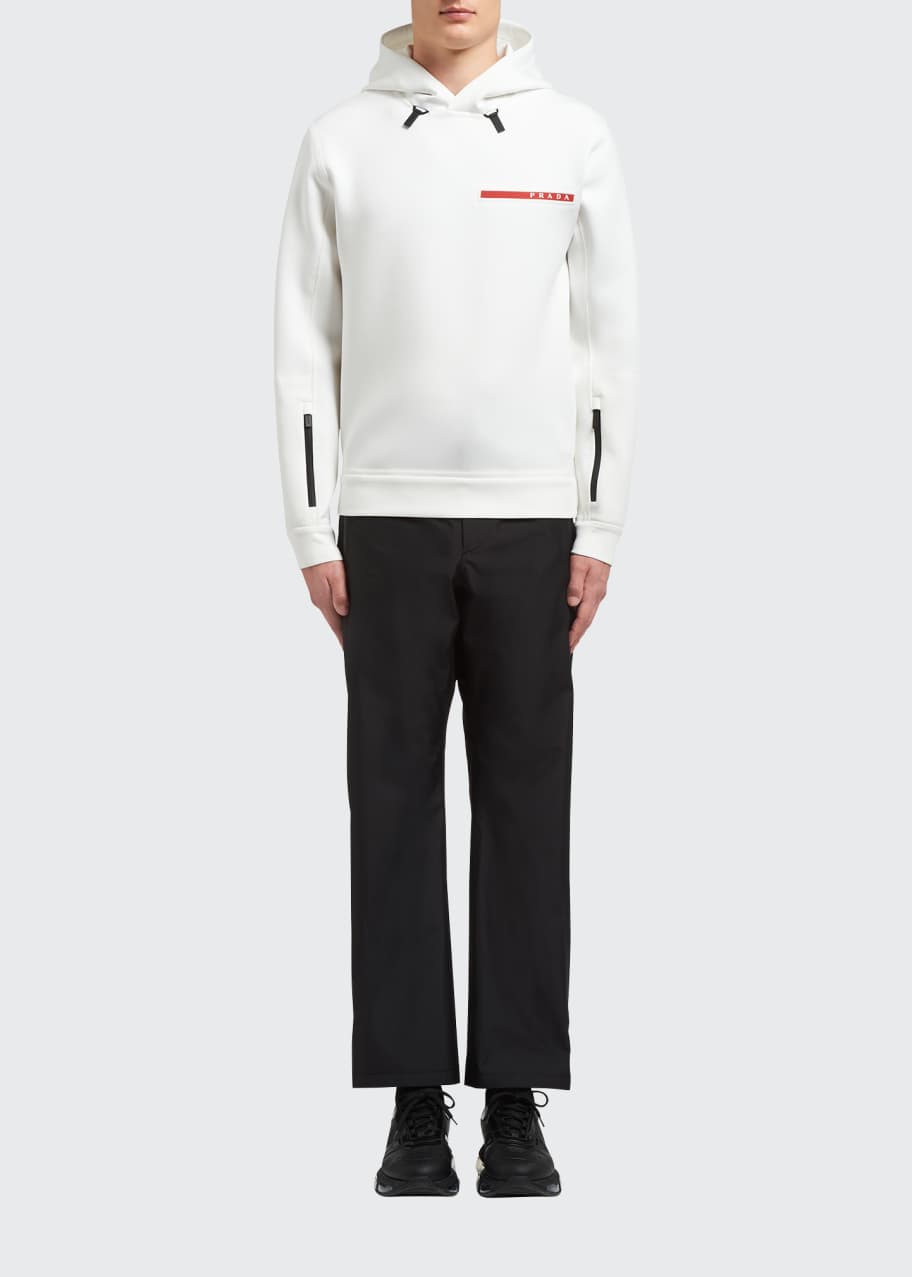 PRADA ハーフジップ ポロシャツ ストレッチ ホワイト グレータグ Prada ハーフジップ ポロシャツ | ブルー | FARFETCH JP