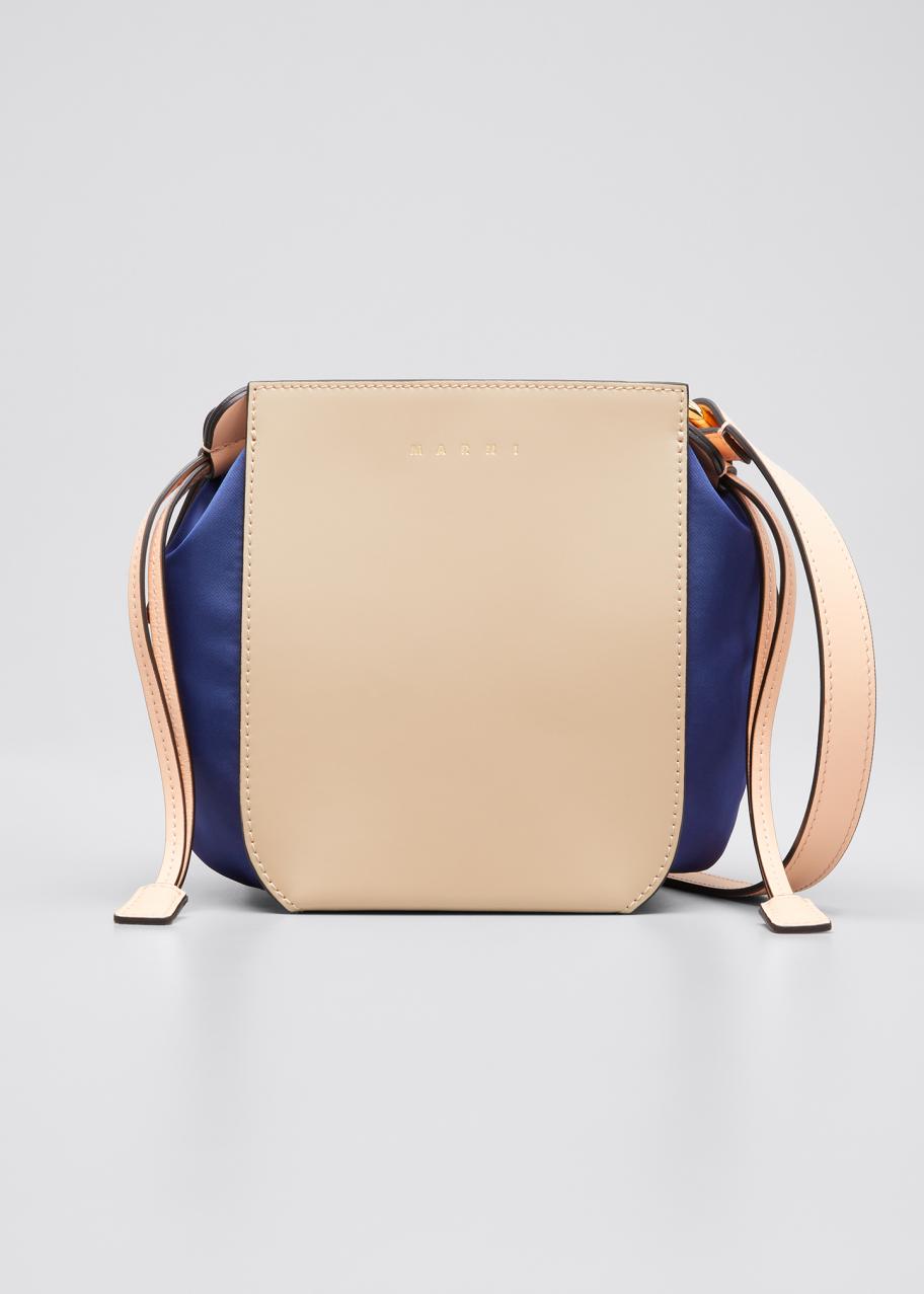 Marni Gusset Leather Drawstring Shoulder Bag - Bergdorf Goodman
