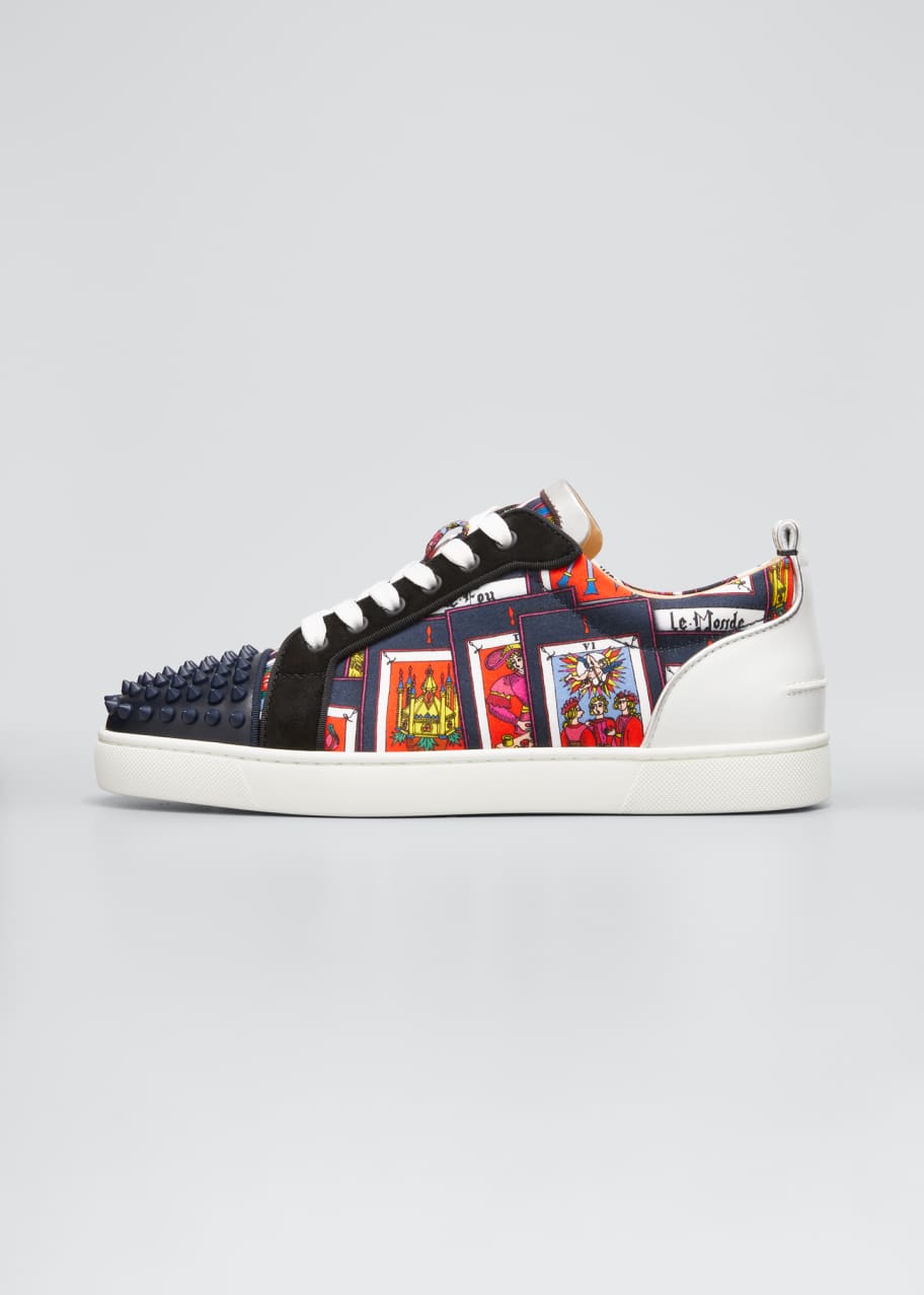 Christian Louboutin Men's Louis Junior Spikes Orlato Tarot-Print