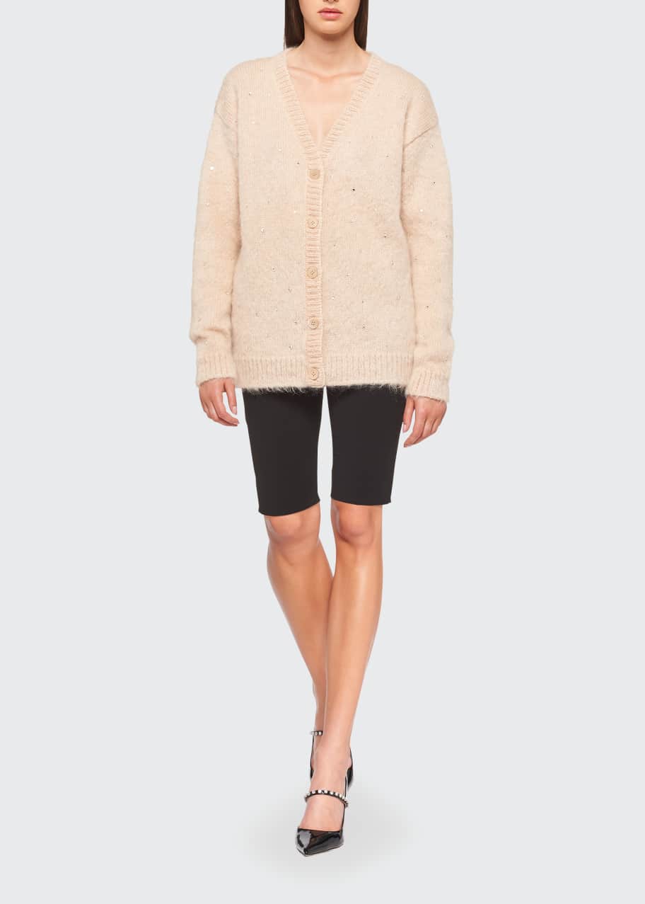 Miu Miu Embellished Mohair-Blend Cardigan - Bergdorf Goodman