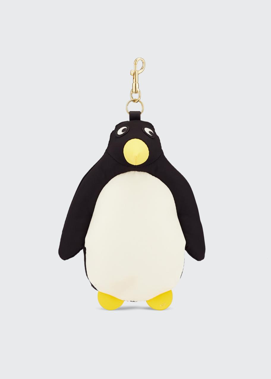 Anya Hindmarch Penguin Charm with Foldable Nylon Tote Bag
