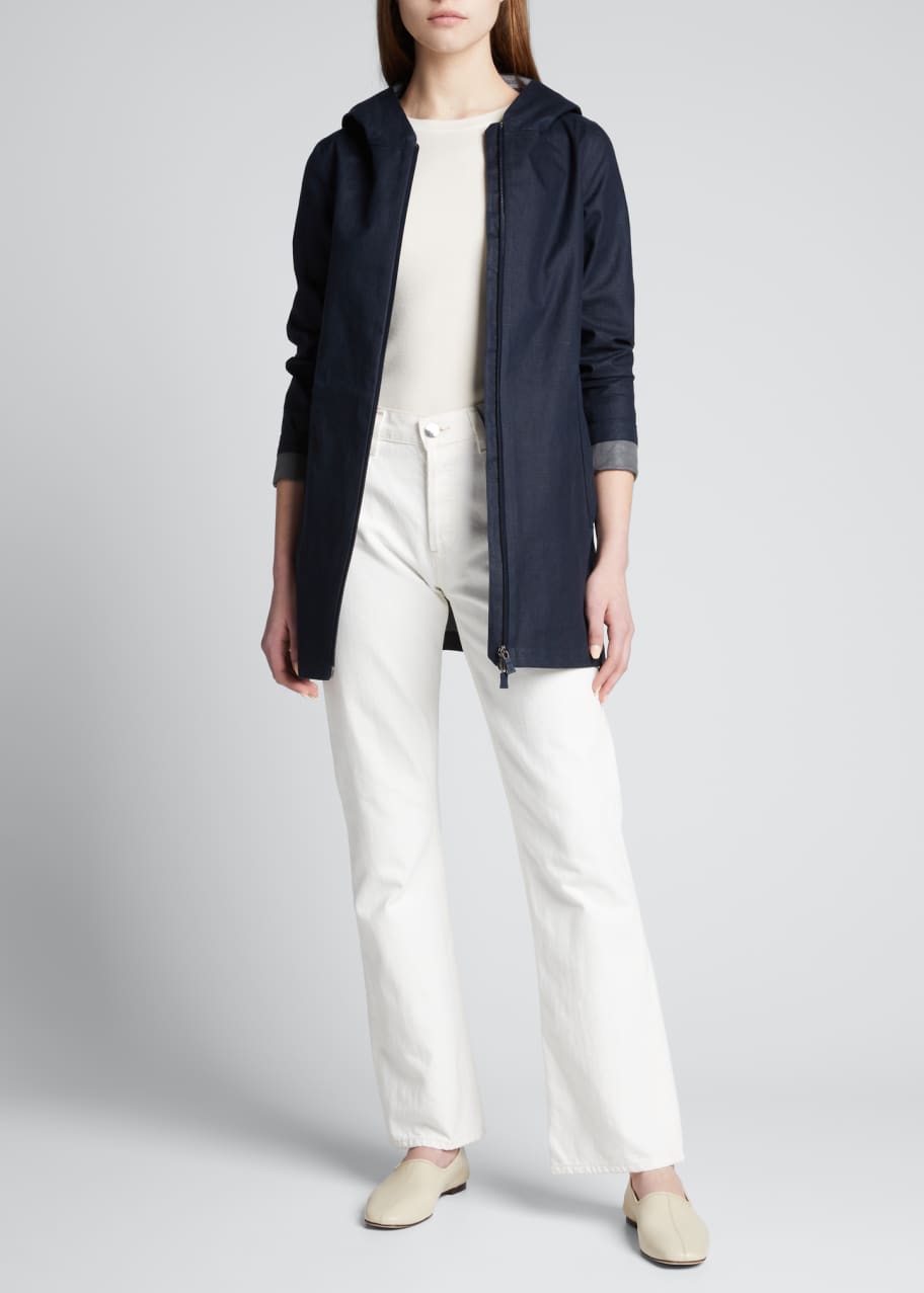 Linen Blend A Line Raincoat