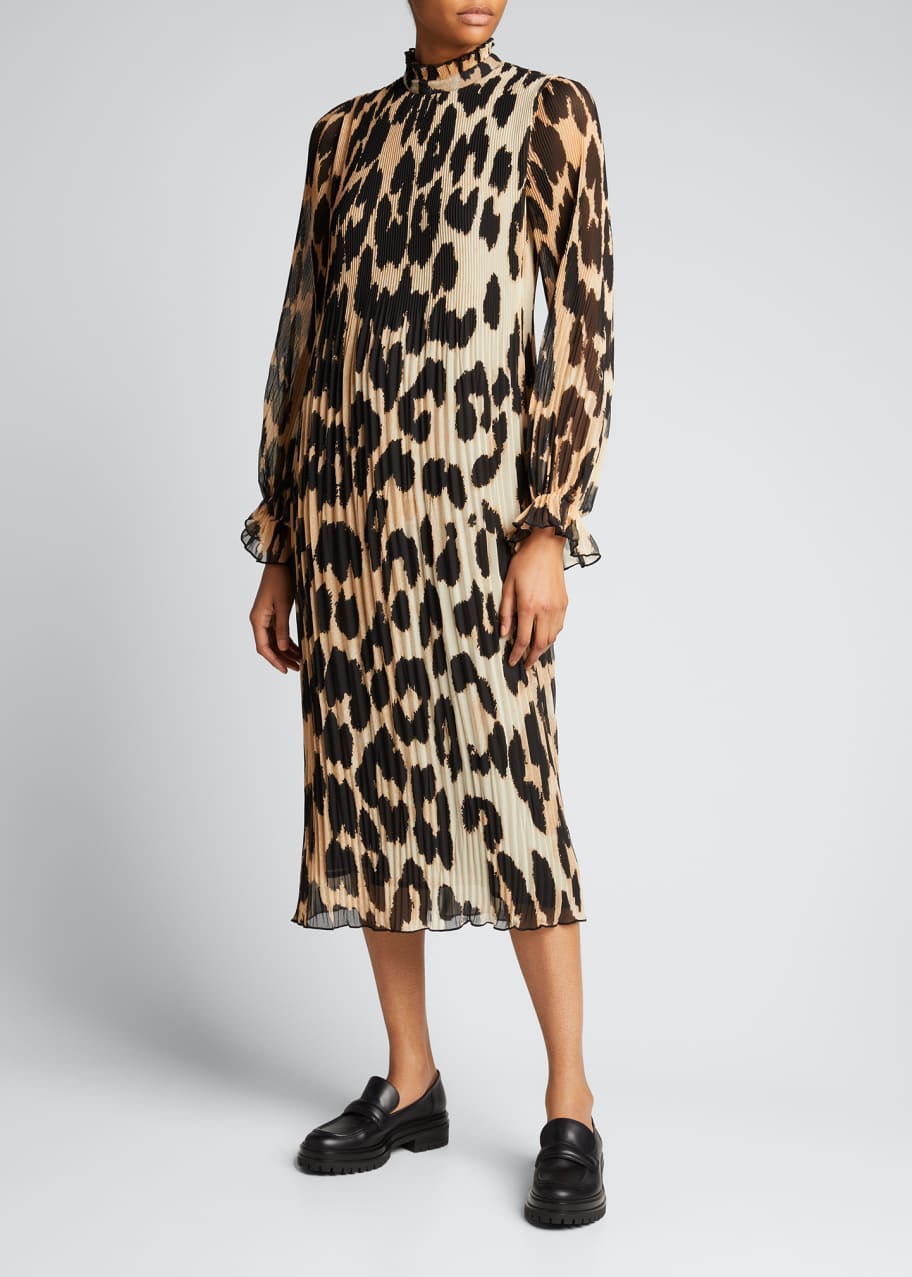 Ganni leopard georgette best sale