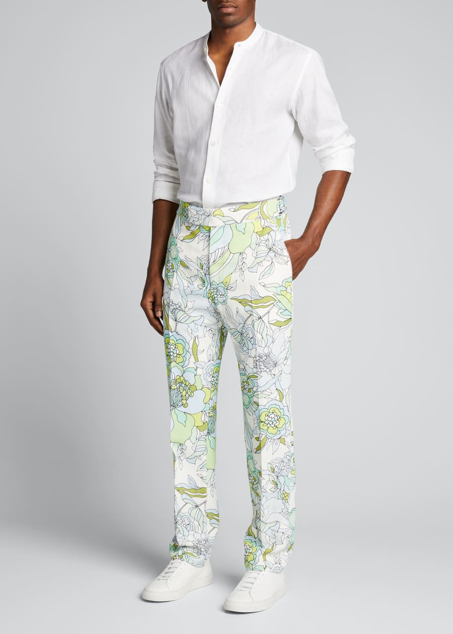 TOM FORD Men's Atticus Californian Floral Pants - Bergdorf Goodman