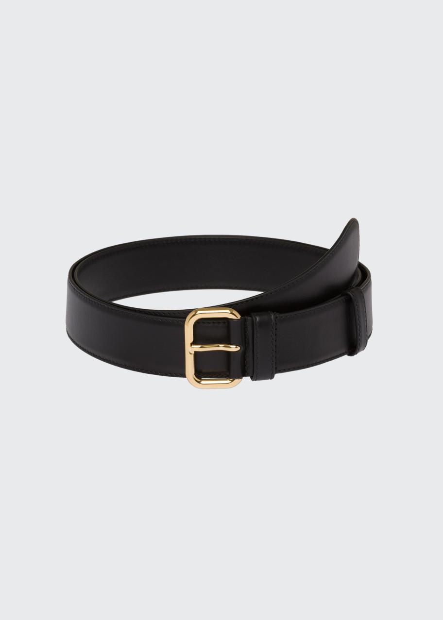 Miu Miu Knotted Calf Leather Belt - Bergdorf Goodman display picture 1