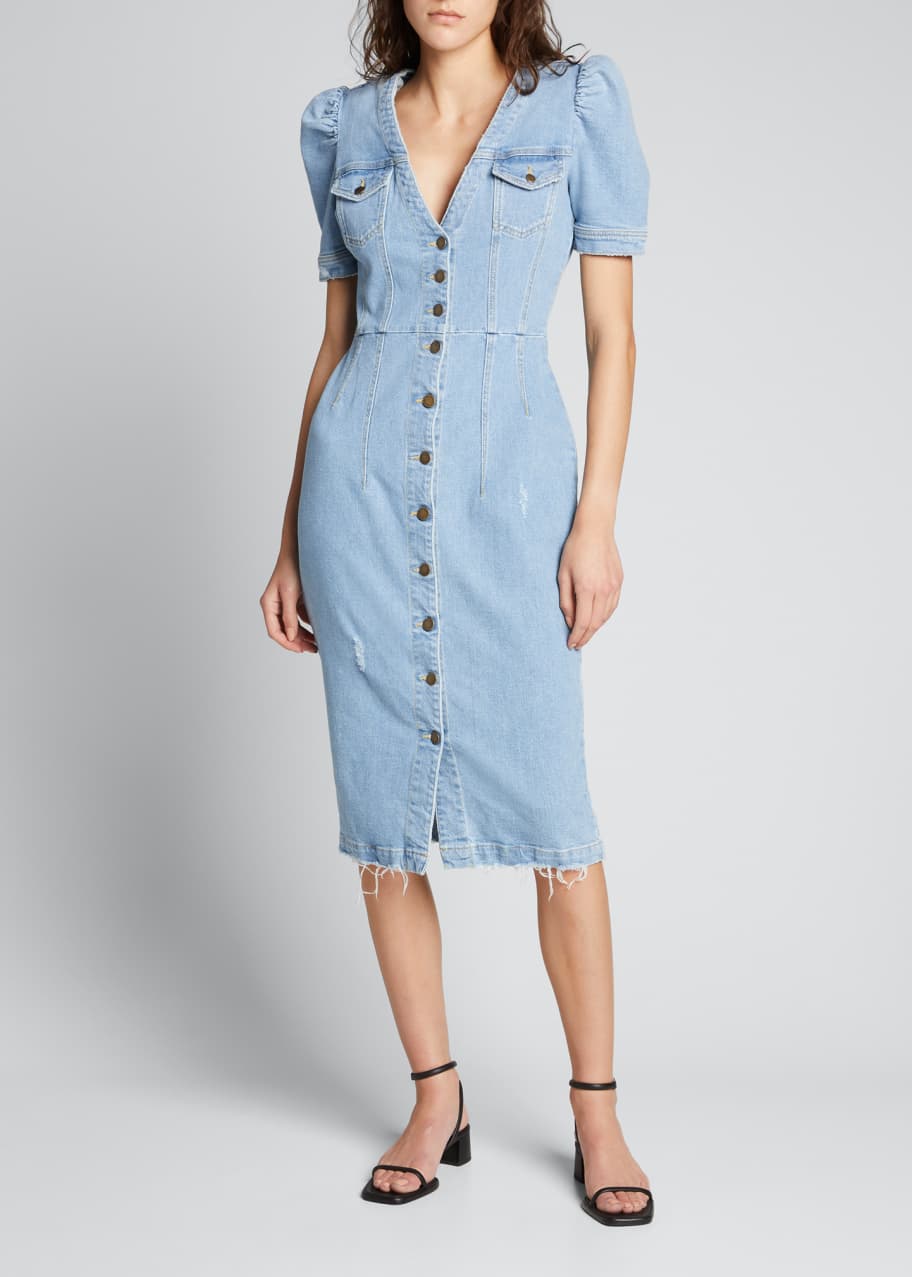 annie blue dress self-portrait - Blue Pointelle Knit Mini Dress main image 1