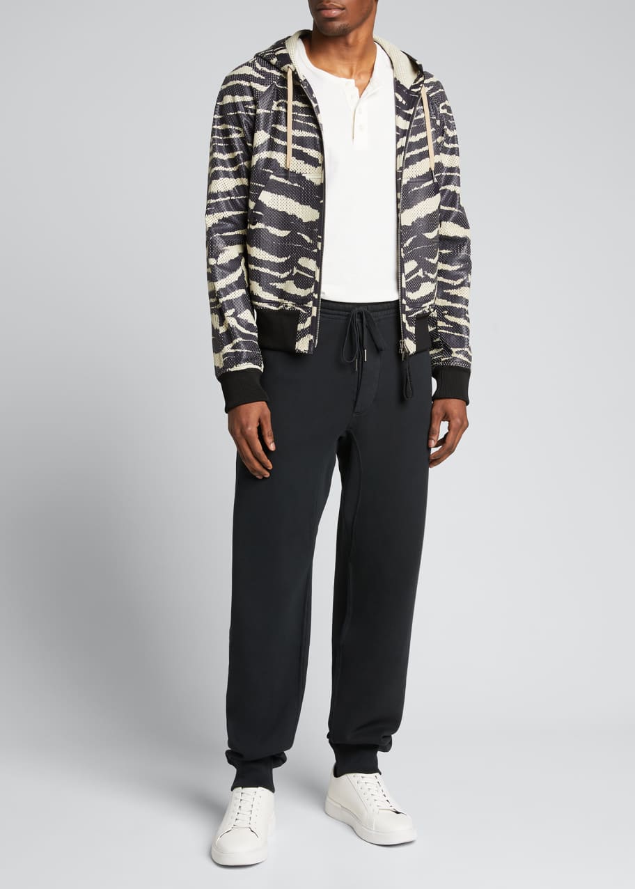 TOM FORD Men's Zebra-Print Perforated Leather Hooded Jacket - Bergdorf  Goodman