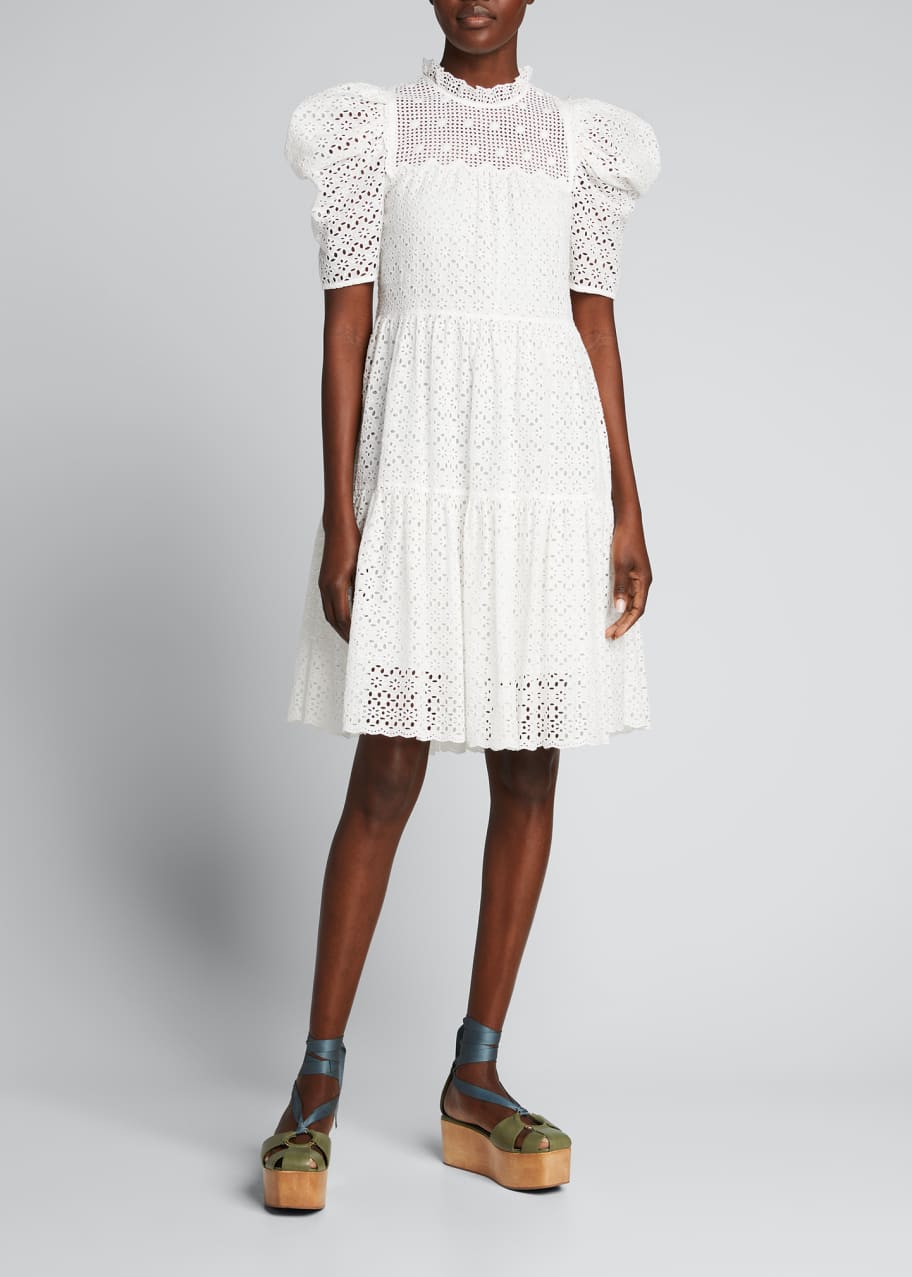 Ulla Johnson Simone Eyelet Puff Sleeve Dress Bergdorf Goodman