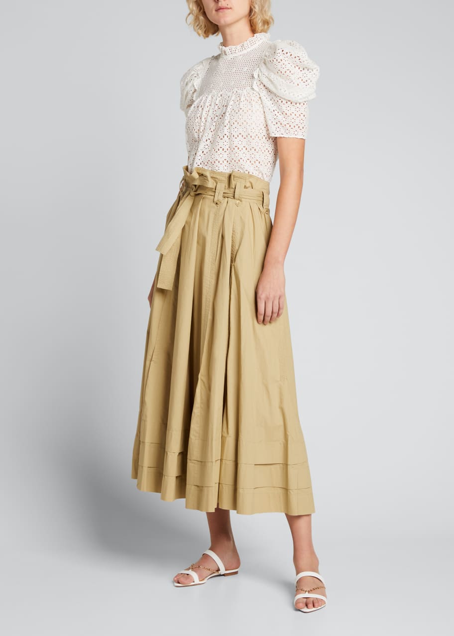 Puff sleeve eyelet top clearance