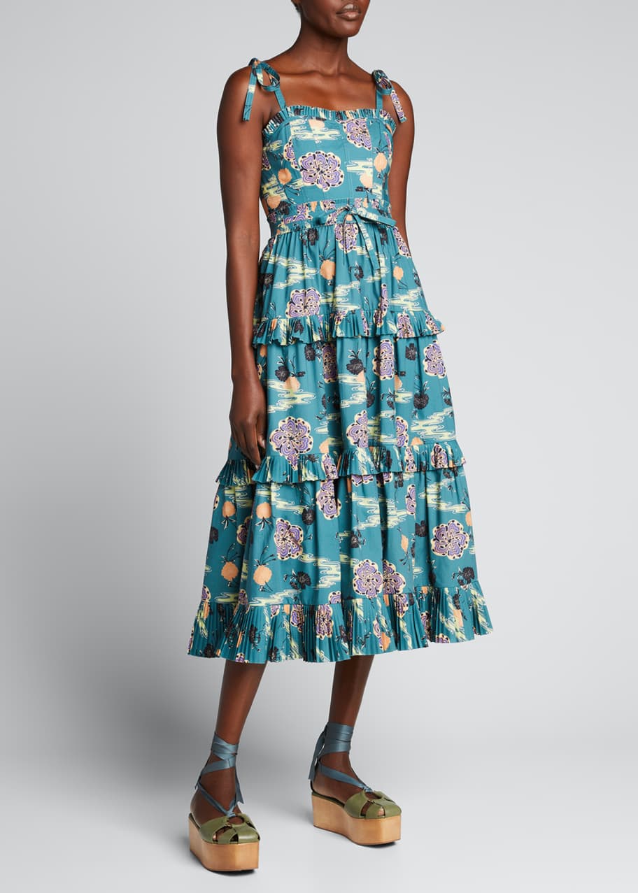 Ulla Johnson Lune Tiered Midi Dress - Bergdorf Goodman