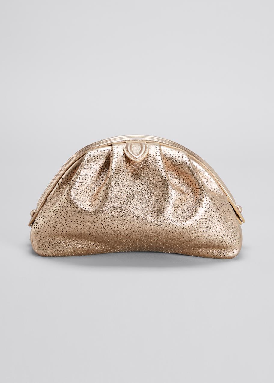 ALAÏA Samia 26 Laser-Cut Metallic Clutch Bag - Bergdorf Goodman