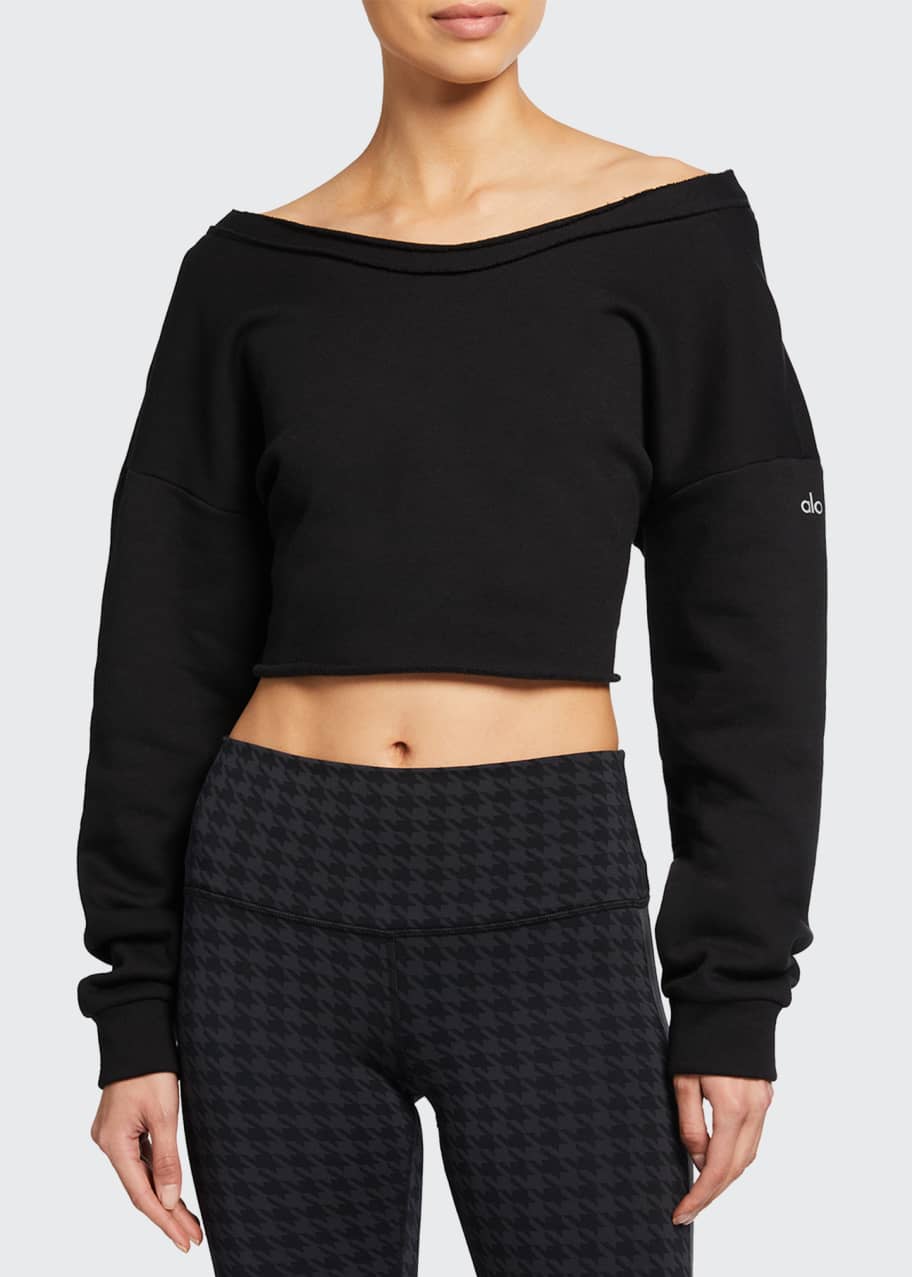 Alo yoga prima off the shoulder pullover deals