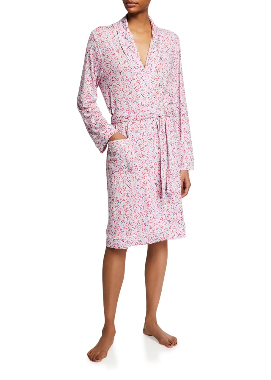 Stripe & Stare FloralPrint Jersey Robe Bergdorf Goodman