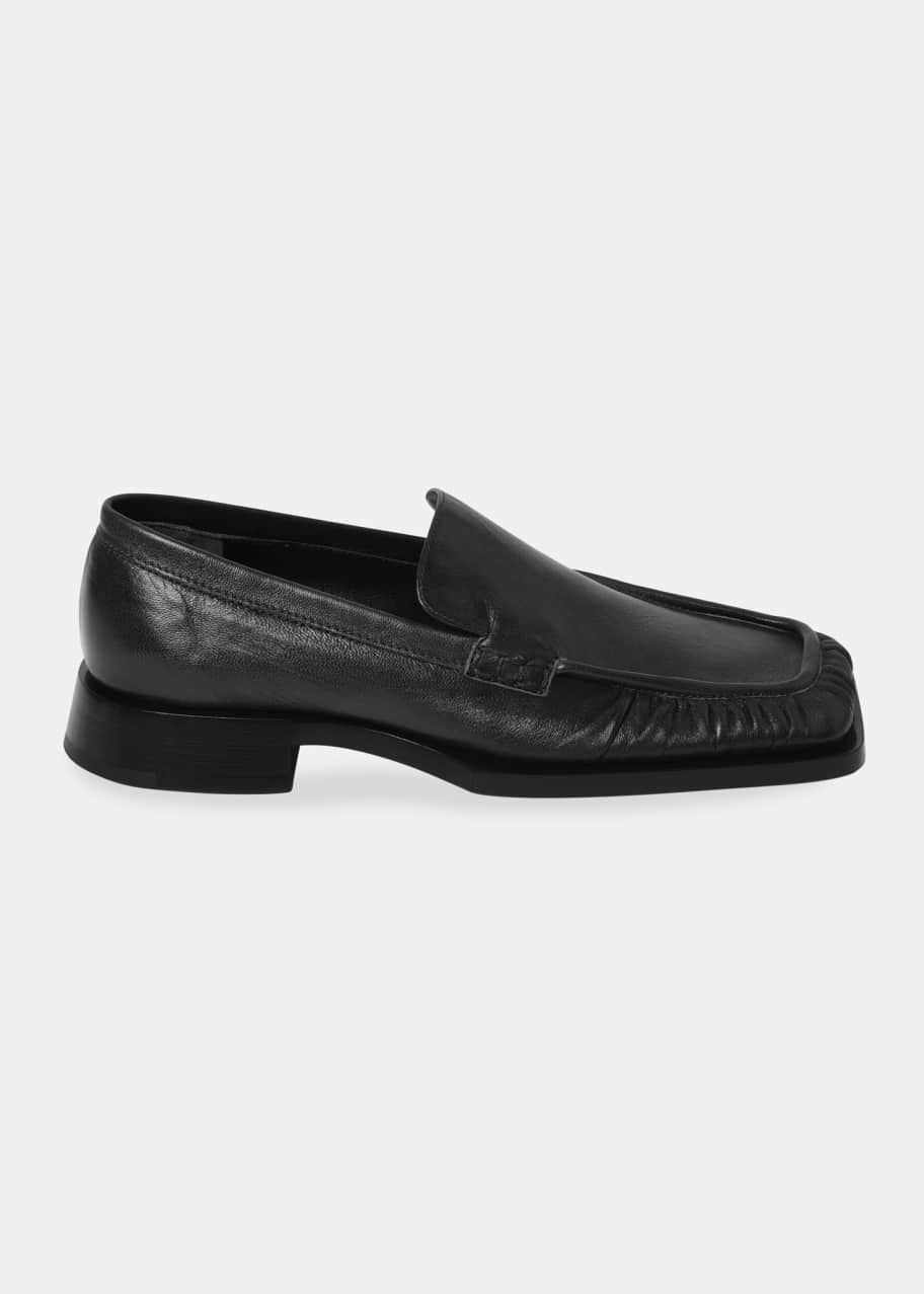 Jil Sander Nikky Leather Square-Toe Loafers - Bergdorf Goodman