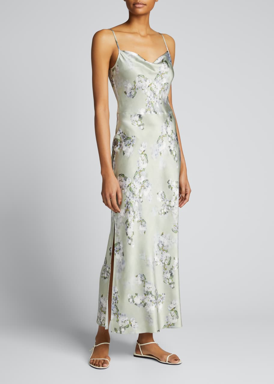 vince floral silk dress Vince Camuto Women's Sleeveless Floral Satin Dress