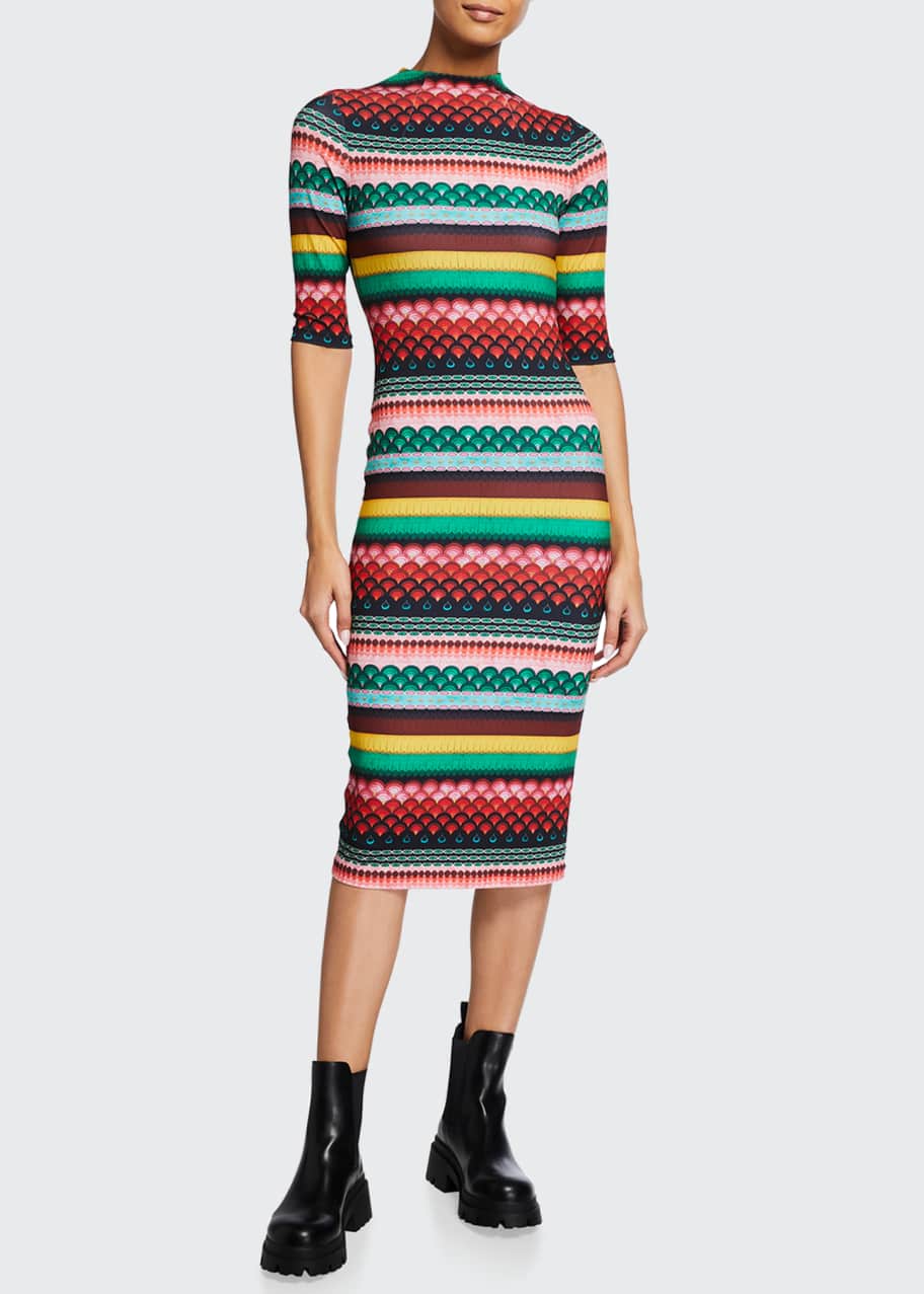 Delora fitted hotsell mock neck dress