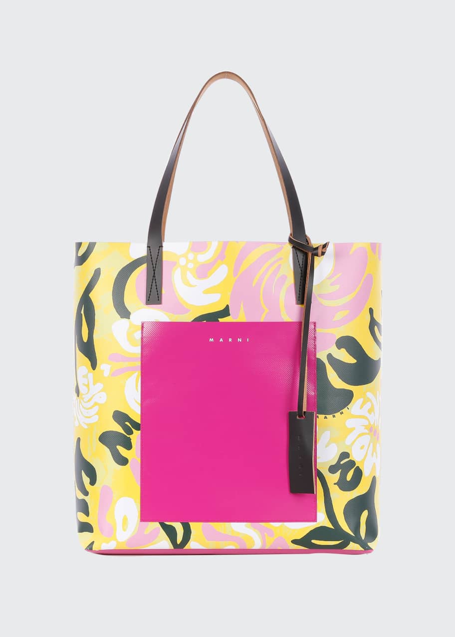 Marni Floral Graphic Shopping Tote Bag - Bergdorf Goodman