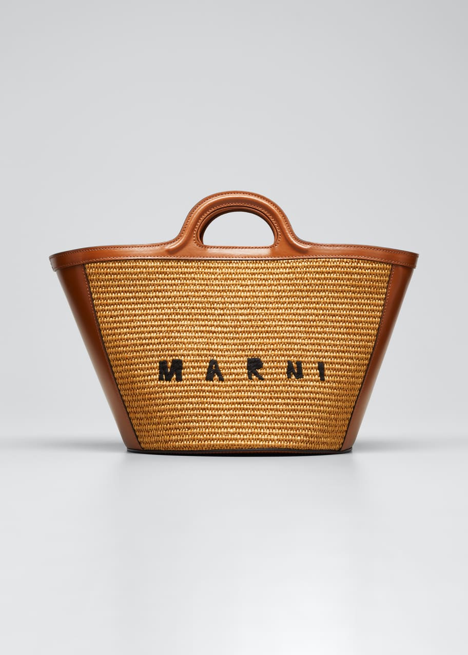 Marni Tropicalia Straw & Leather Summer Tote Bag - Bergdorf Goodman