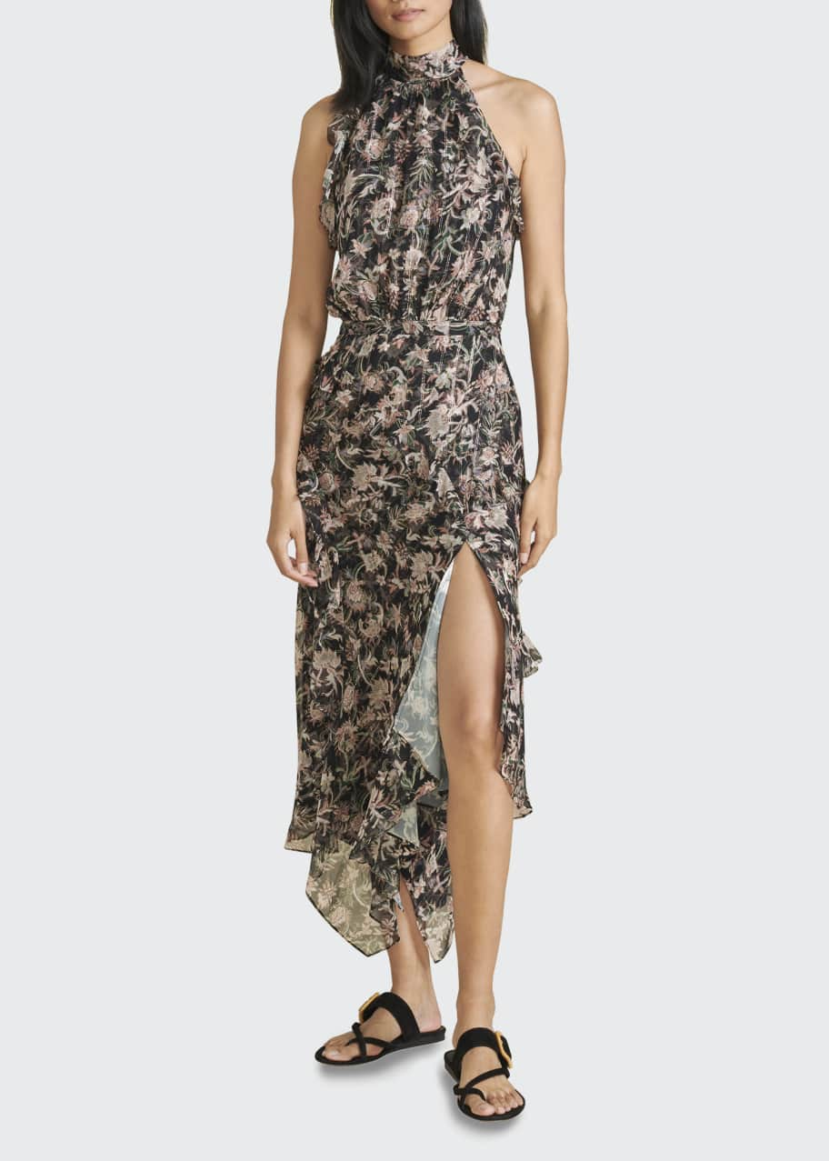 Veronica Beard Kailey Floral Print Halter Dress Bergdorf Goodman 