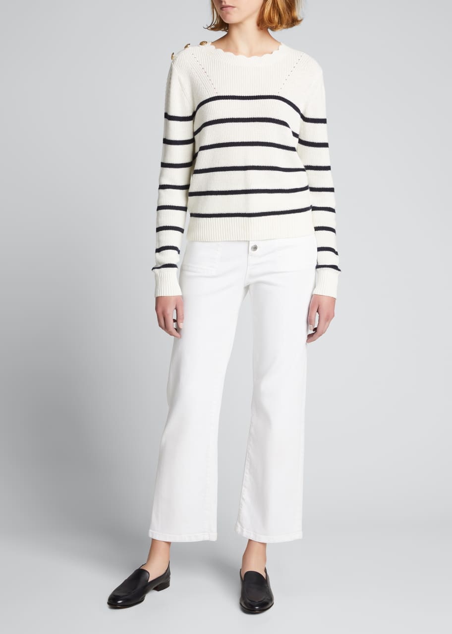 Veronica Beard Matin Striped Linen-Cotton Sweater - Bergdorf Goodman