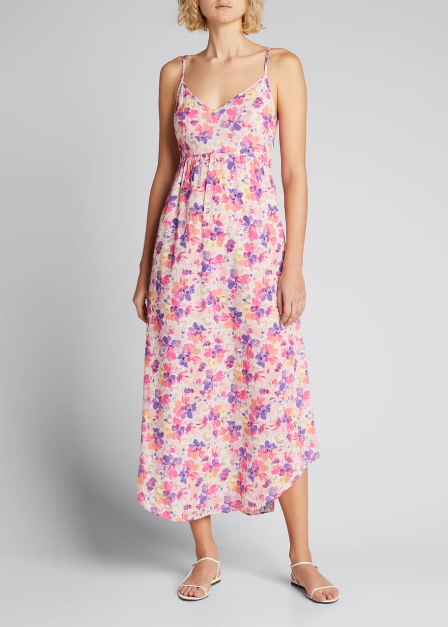 LoveShackFancy Faraday Floral-Print Slip Maxi Dress - Bergdorf Goodman