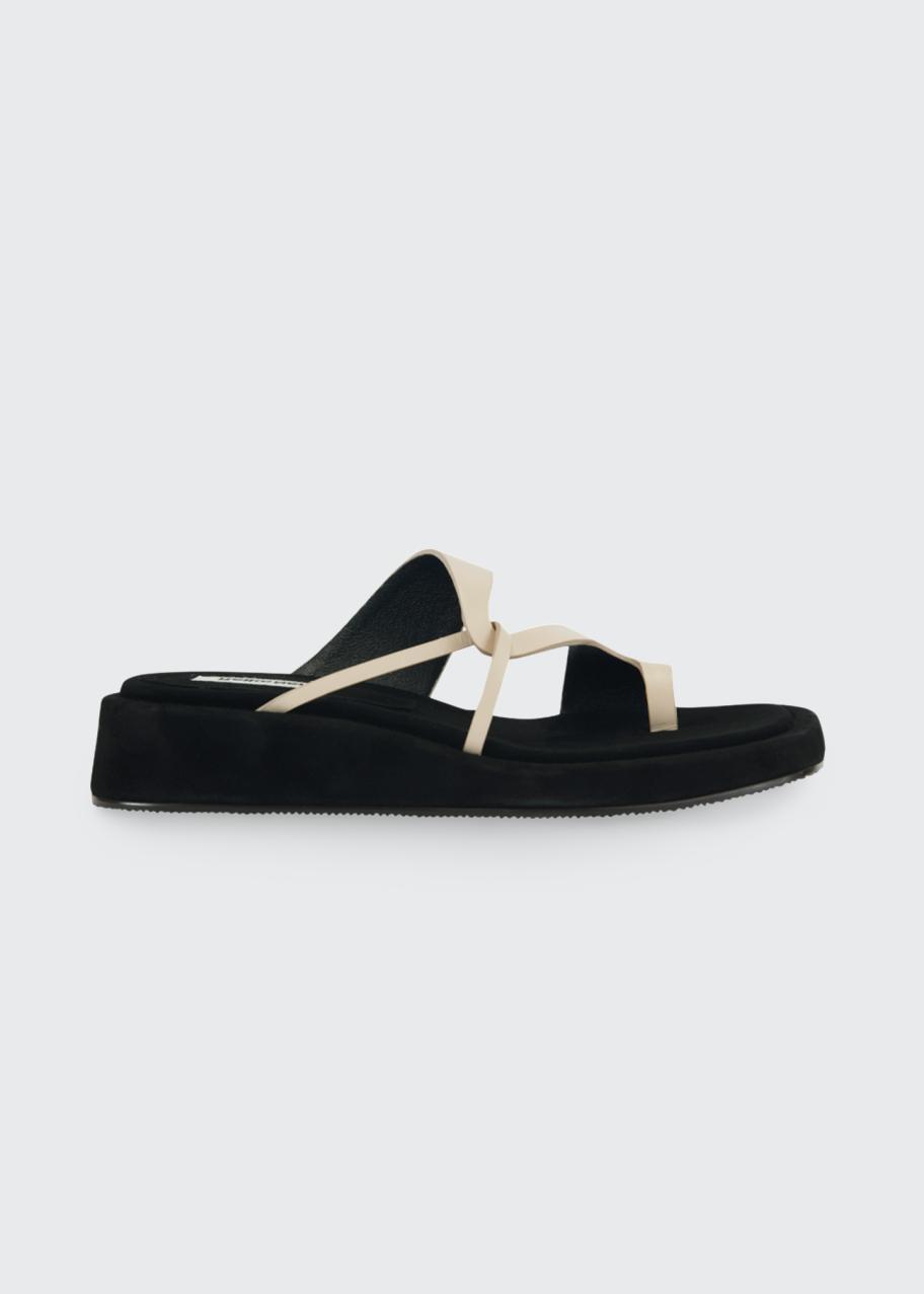 Reike Nen Curved Leather Toe-Ring Slide Sandals - Bergdorf Goodman
