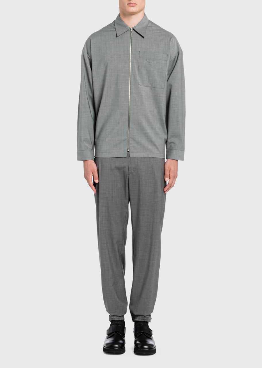 Wool Prada Sport Shirt 00s Prada Sport Half Sleeve Shirt Black