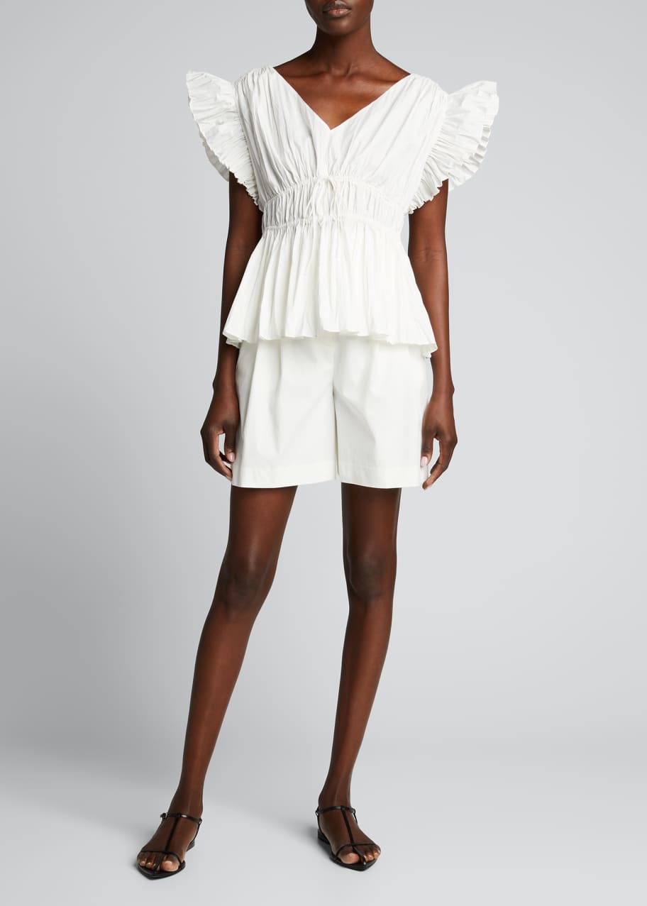 Rebecca Taylor Sleeveless Broomstick Peplum Blouse - Bergdorf Goodman